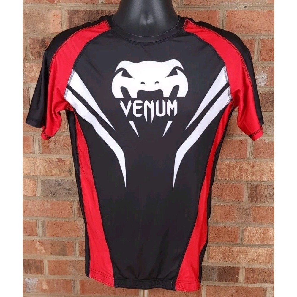 Venum Electron 2.0 Rashguard Shirt Black Red Size XL